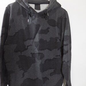 Ninth Hall Grey/Black Camo Pullover Hoodie Men's Size M Side Pocket